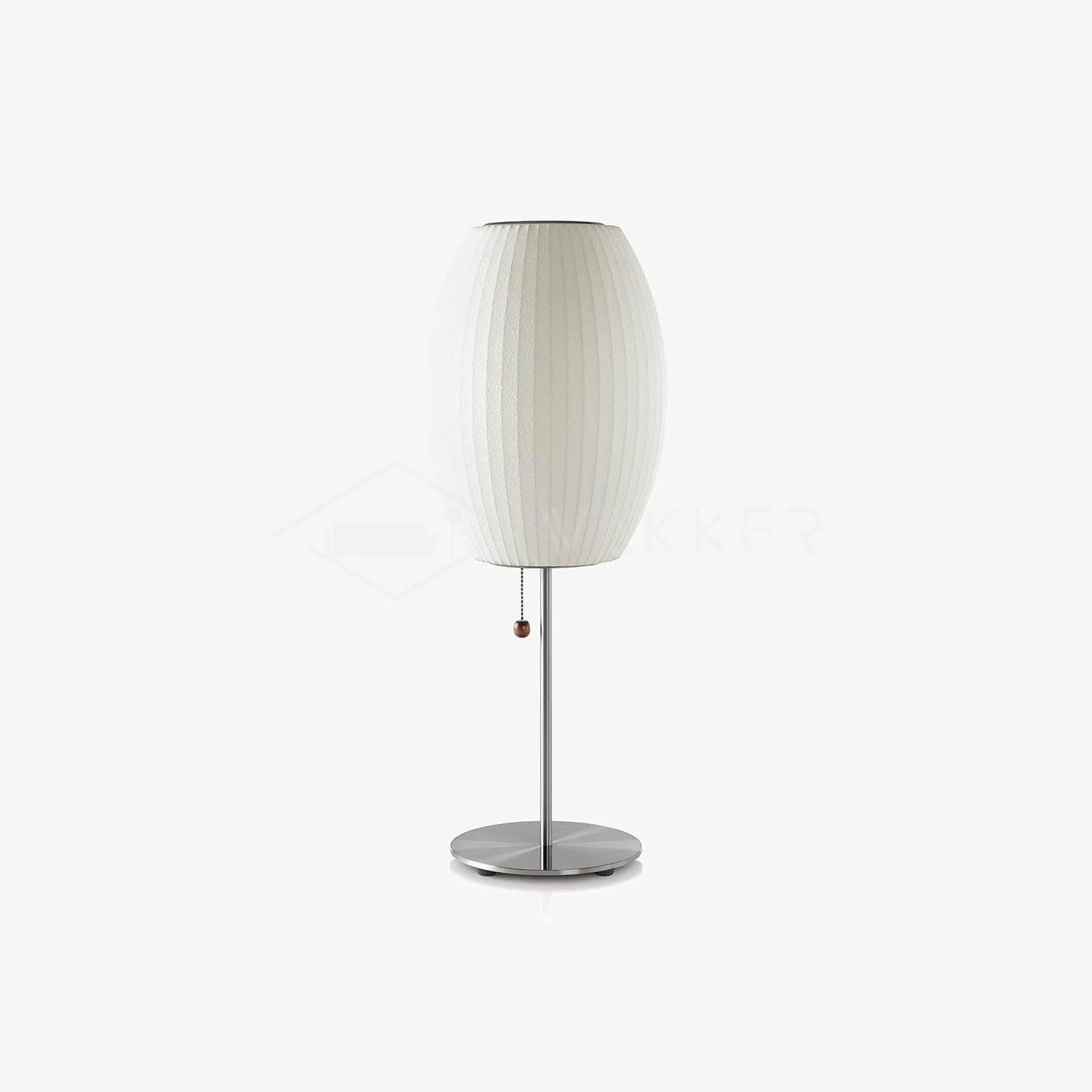 Lampe de table classique arrondie en soie