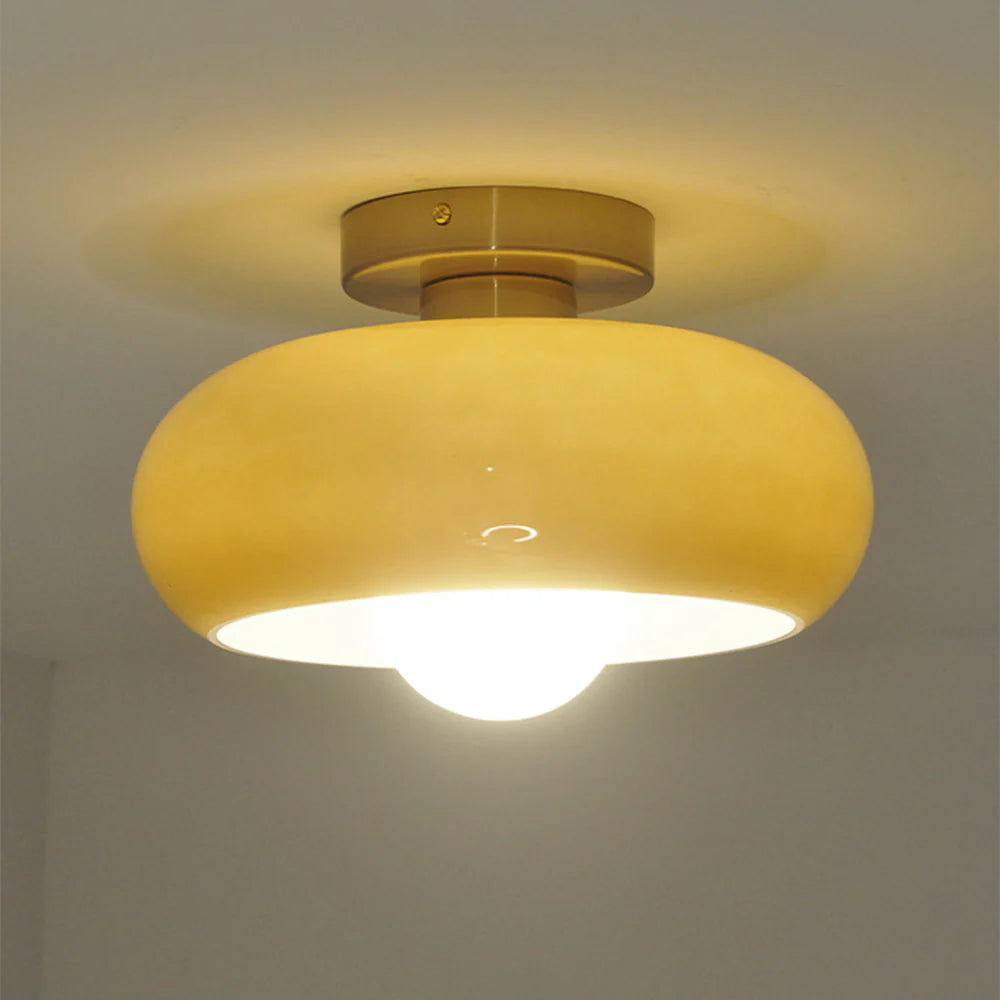 Plafonnier rond classique en verre