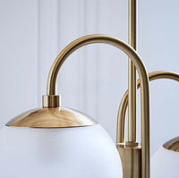 Vintage Metal Framed Glass Chandelier