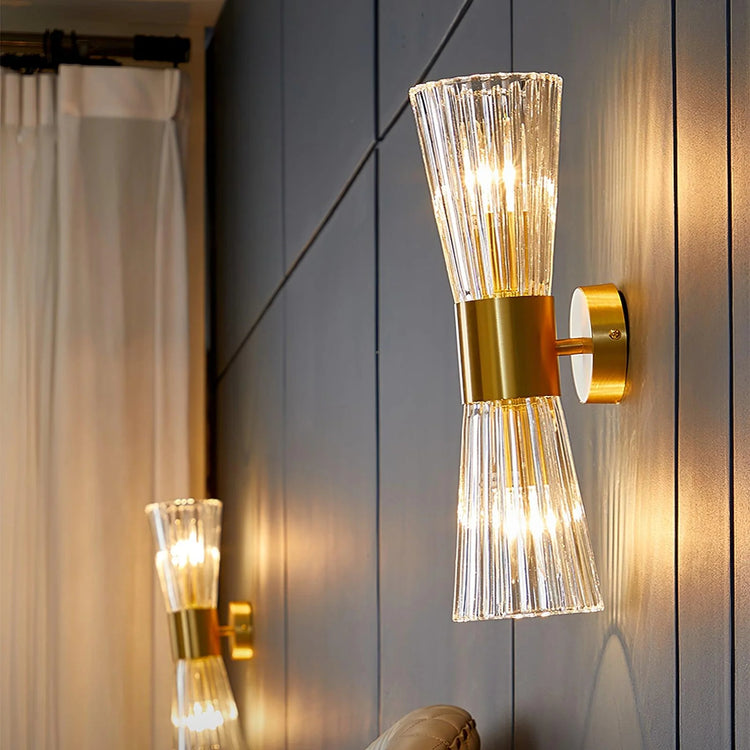 Elegant Hourglass Crystal Wall Light