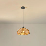 Lampada a sospensione in fiore di rattan