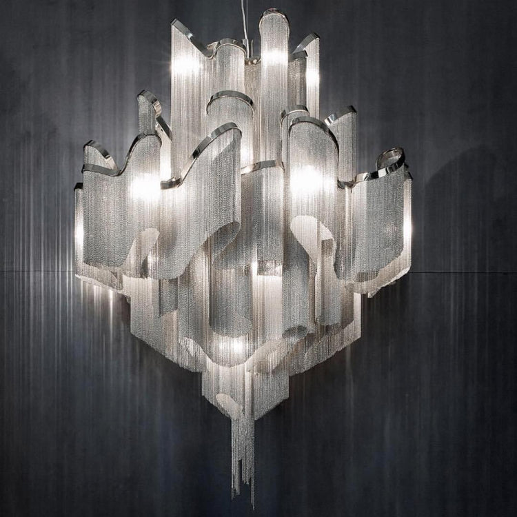 Classic Waterfall Aluminum Chain Chandelier