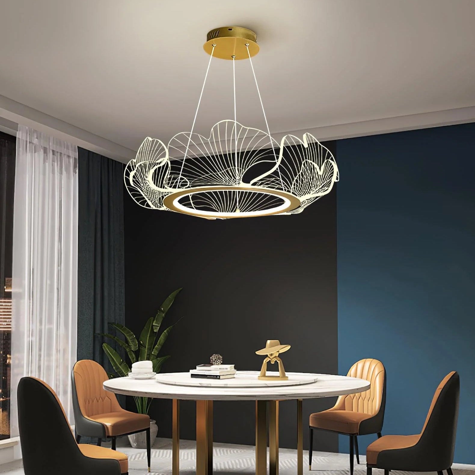 Lustre rond en acrylique océanique