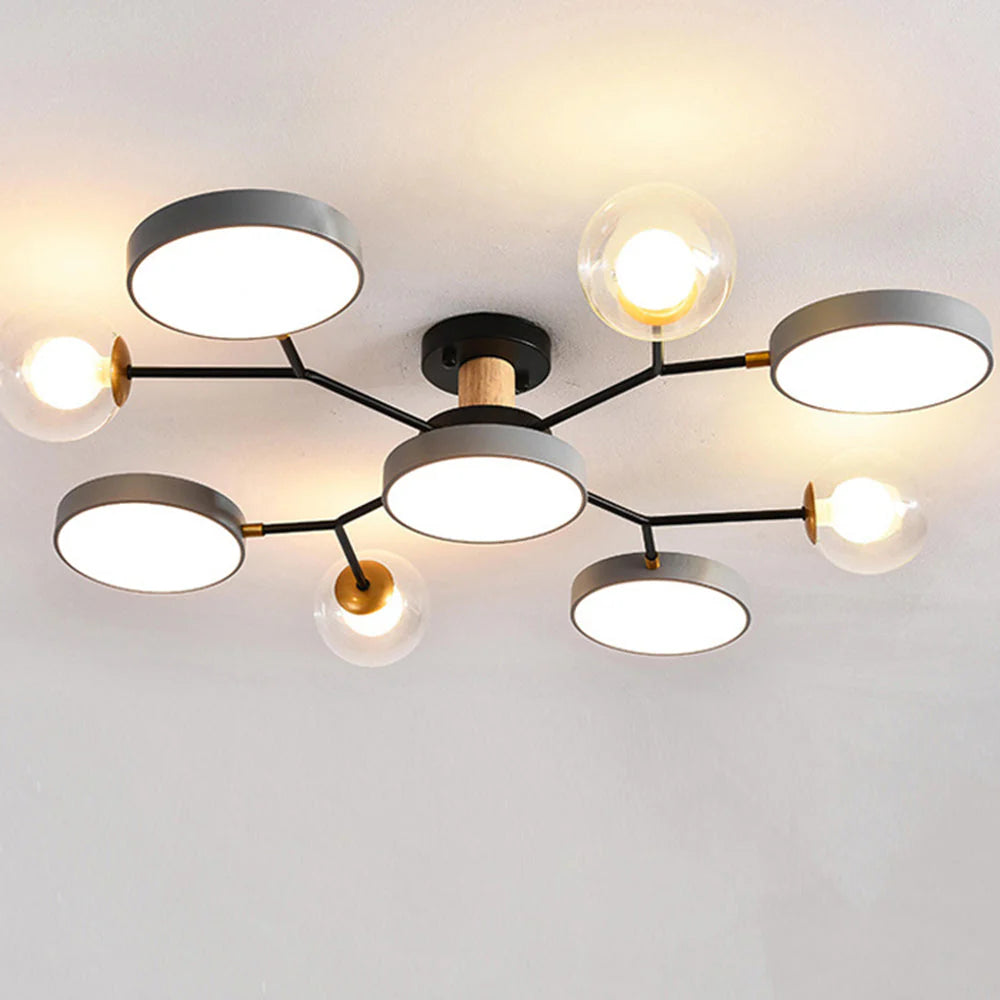 Plafoniera moderna da soggiorno con lampadine multiple