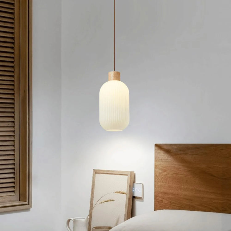 Retro rund lanternependel i glas