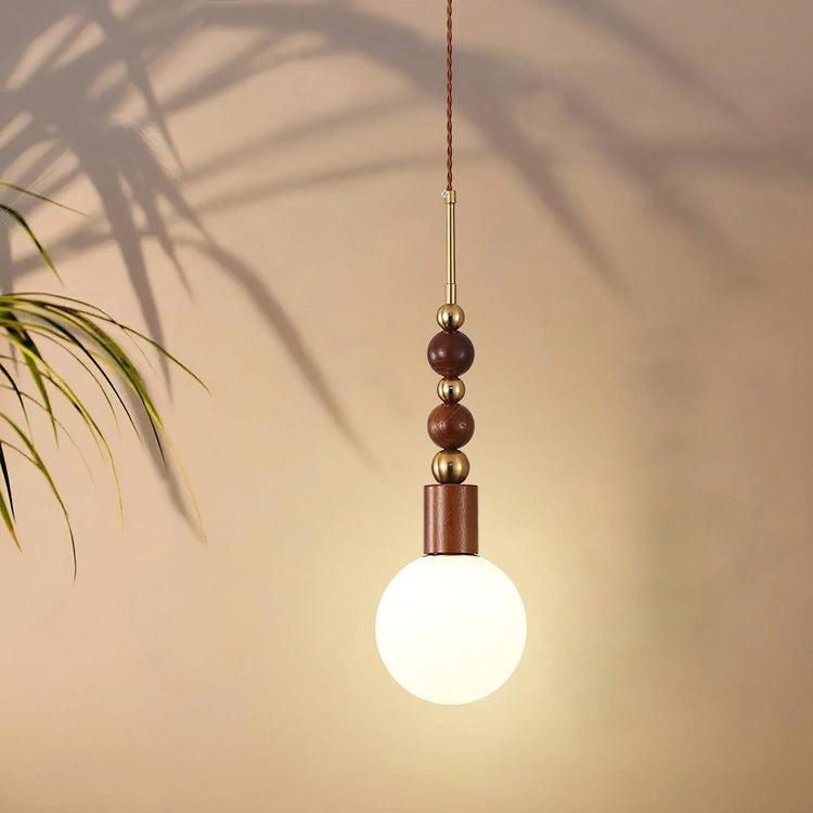 Klassisk rund skærm i træ i glas