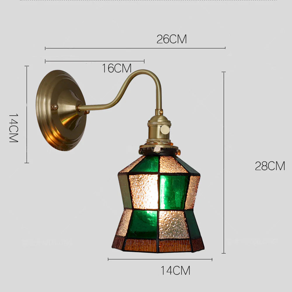 Lampada da parete Tiffany in stile Art Nouveau