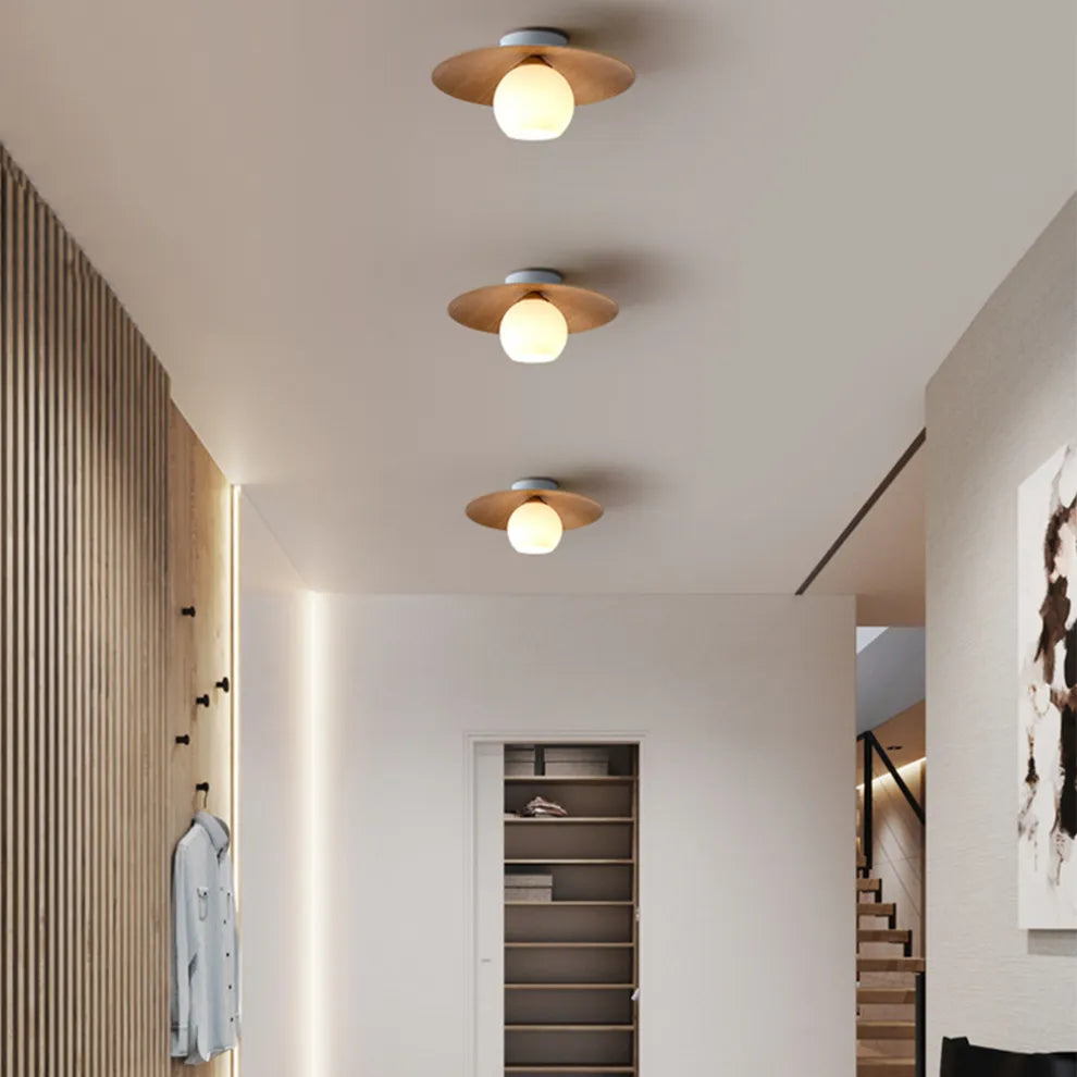 Plafonnier rond moderne en bois