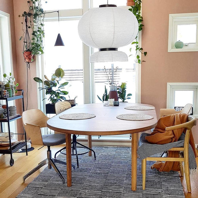 Trendy rundt rispapir vedhængslampe