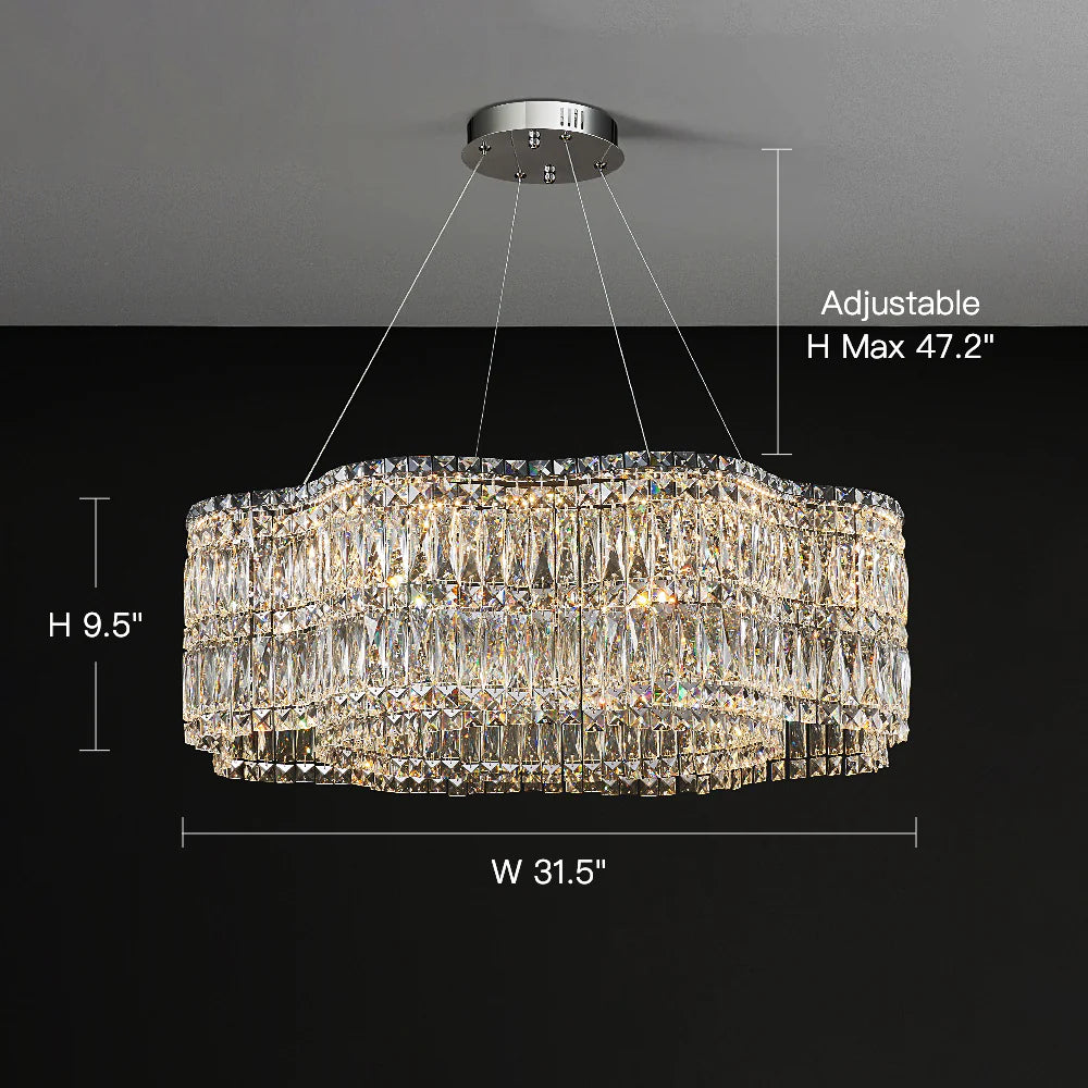 Lampadario elegante moderno con cristalli a forma di fiori