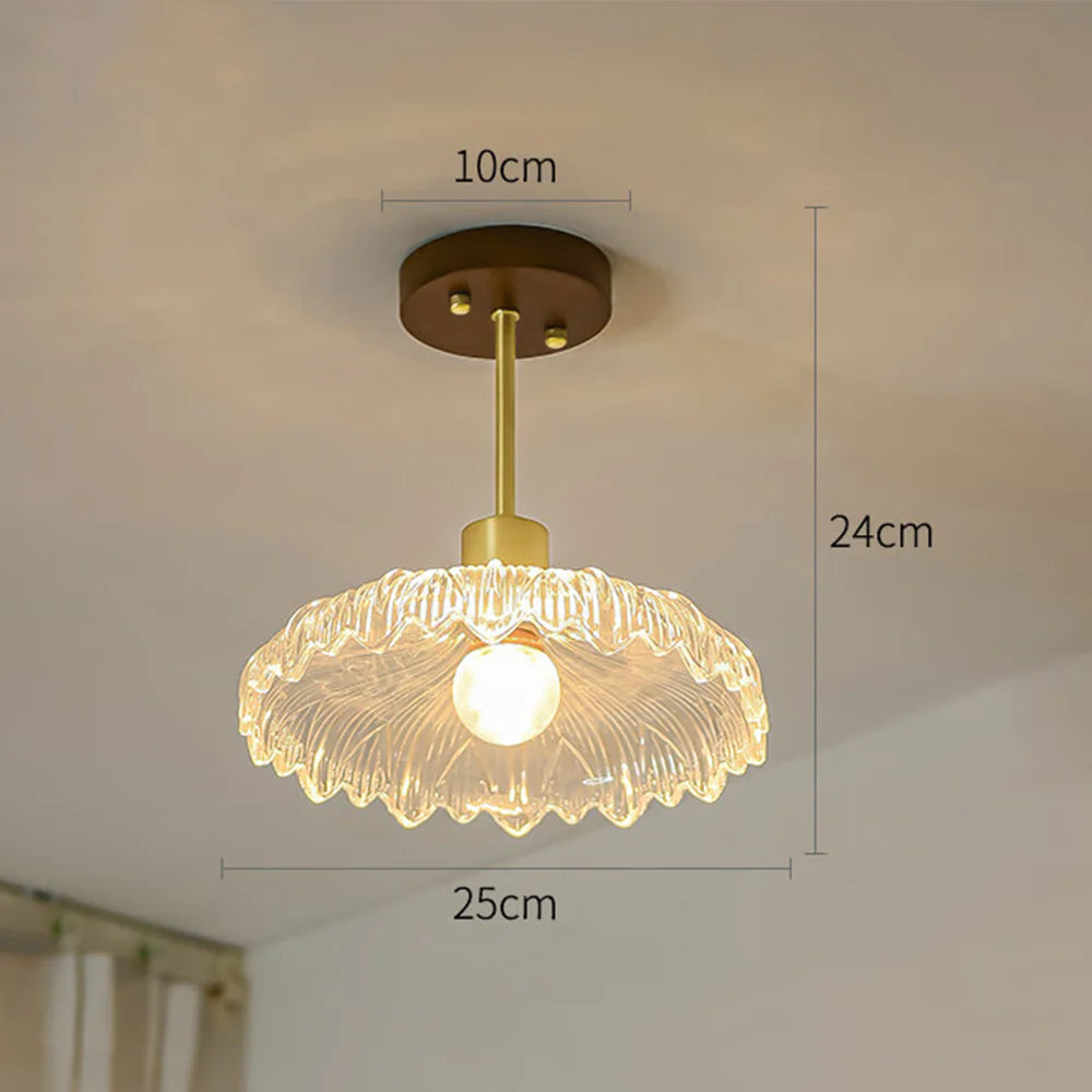 Plafonnier élégant en verre pétale