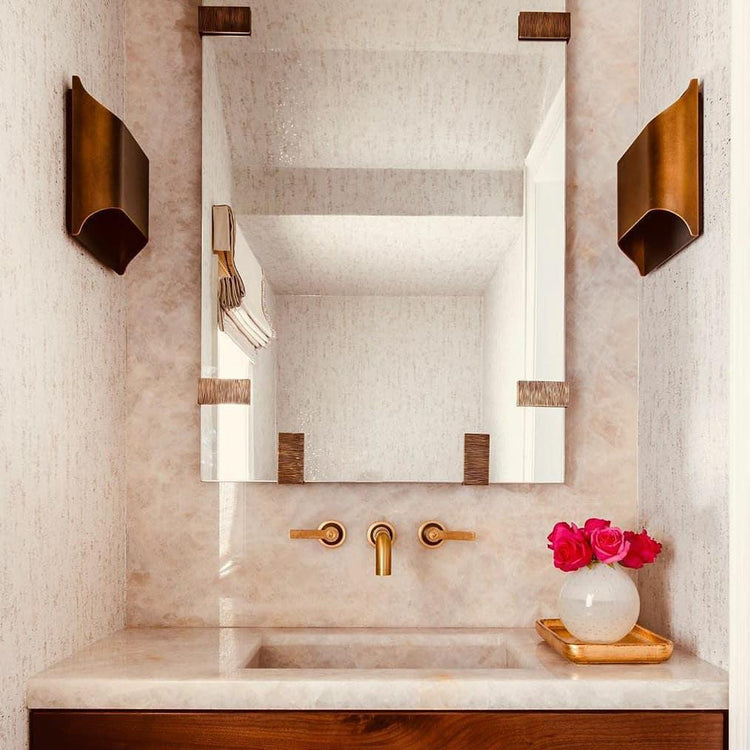 Vintage Quadrate messing væglampe