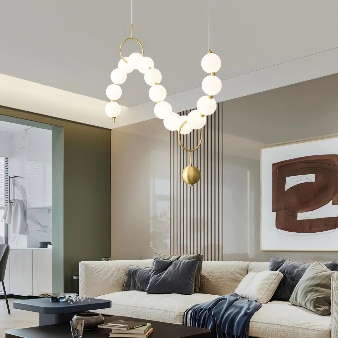 Lampe à suspension élégante en verre de bijoux
