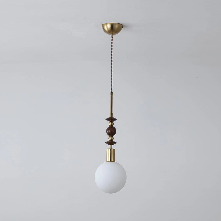 Klassisk rund skærm i træ i glas