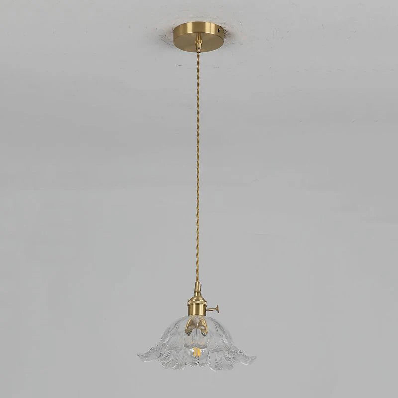 Nordic Amber Brass Glass pendellys