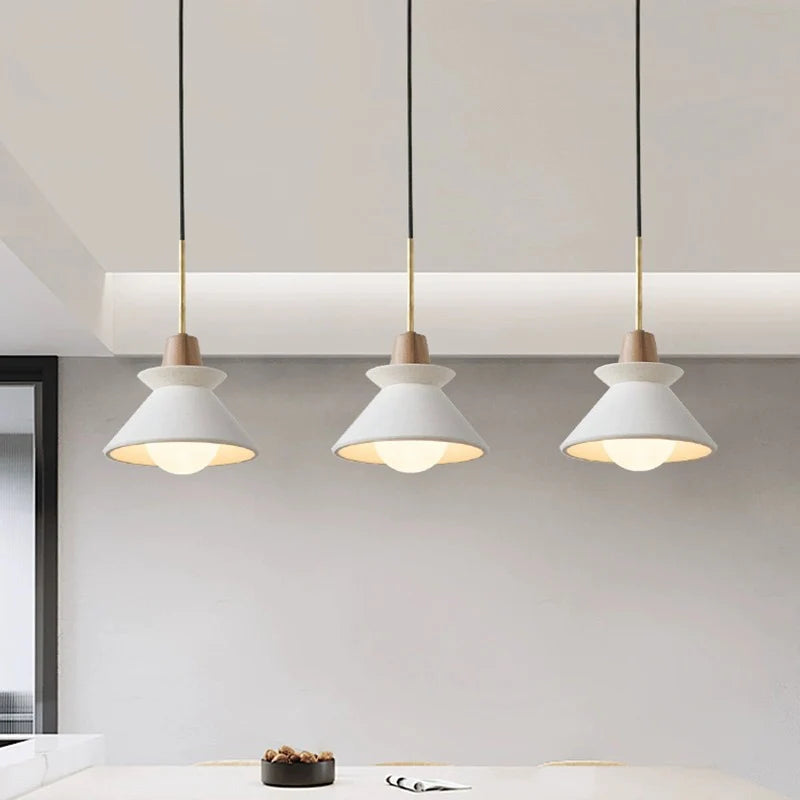 Lampe à suspension en béton à cône tendance