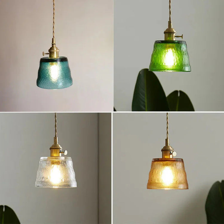 Trendy rund glaskop pendellampe