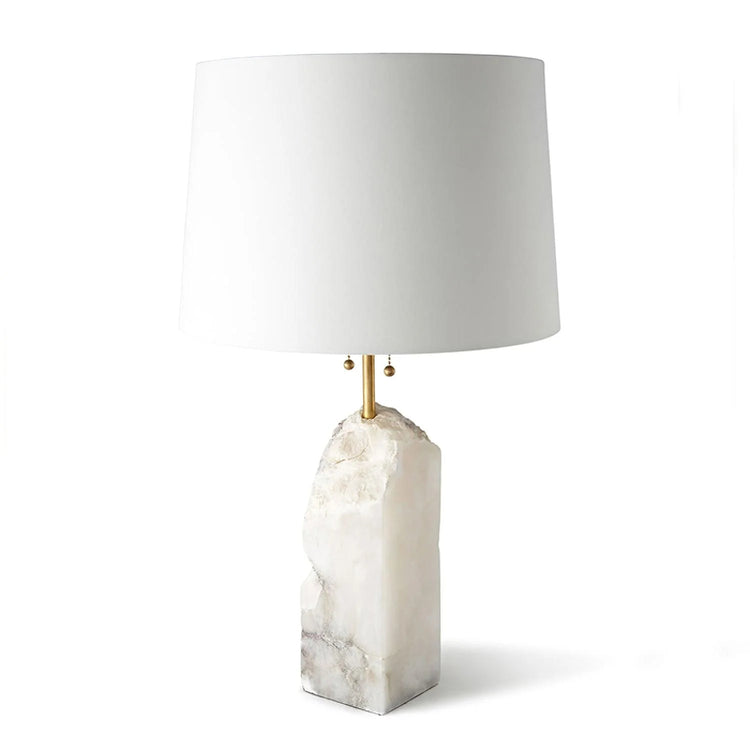 Moderne rektangulær alabast bordlampe
