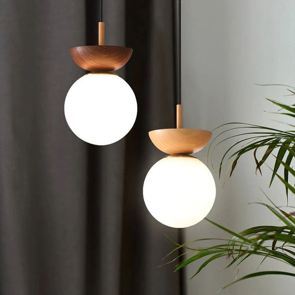 Japanese-Style Wooden Ceiling Light