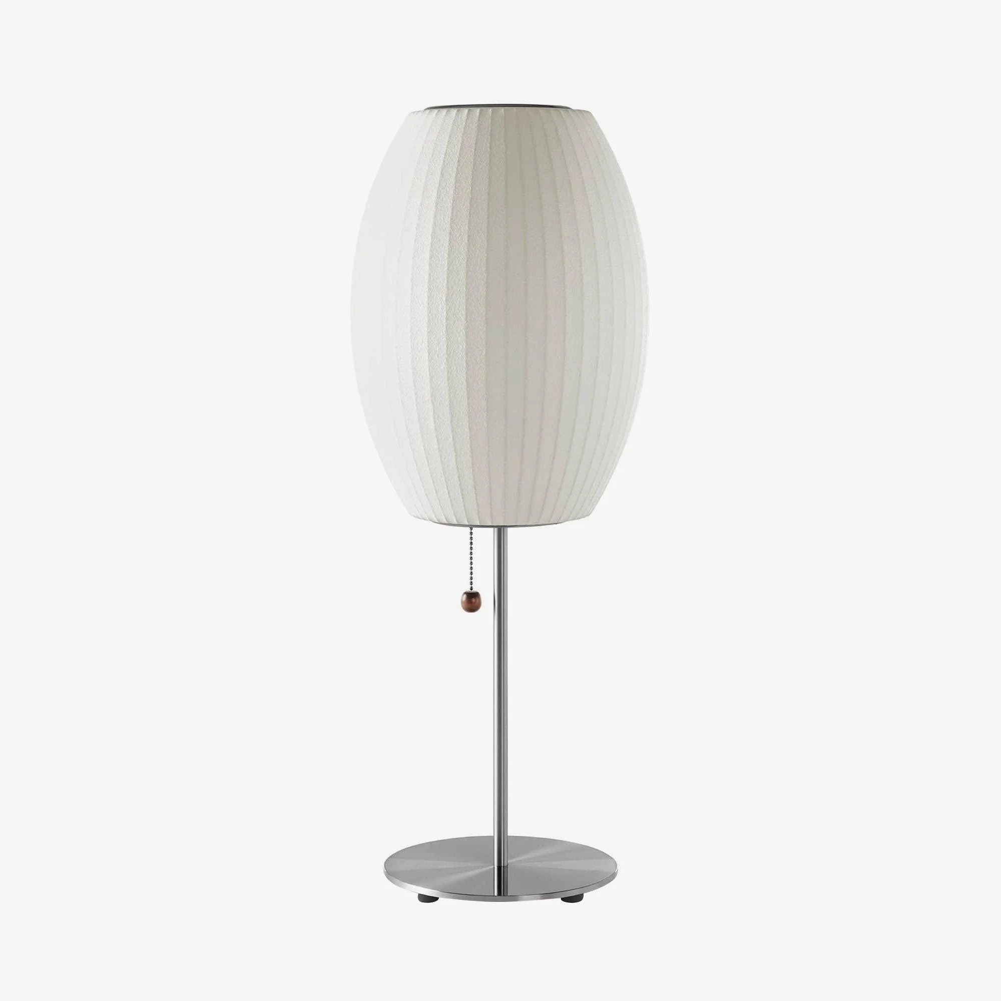 Lampe de table classique arrondie en soie