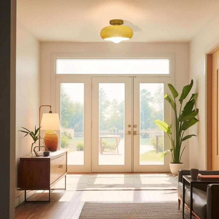 Klassisk rund glasloftslampe