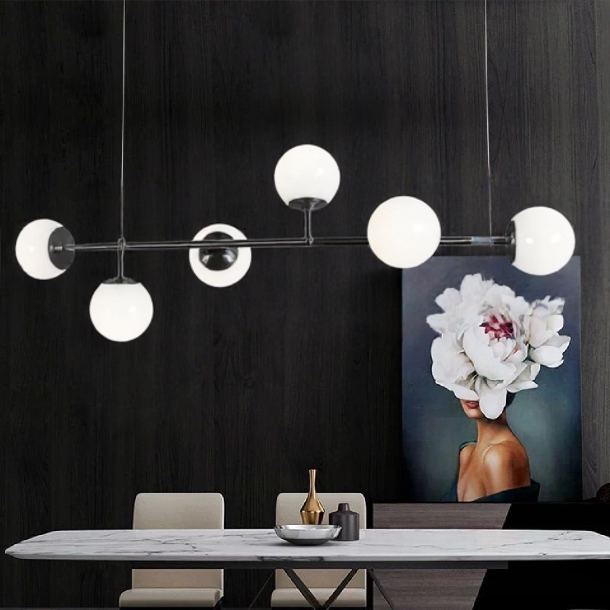 Modern Glass Orb Pendant Light