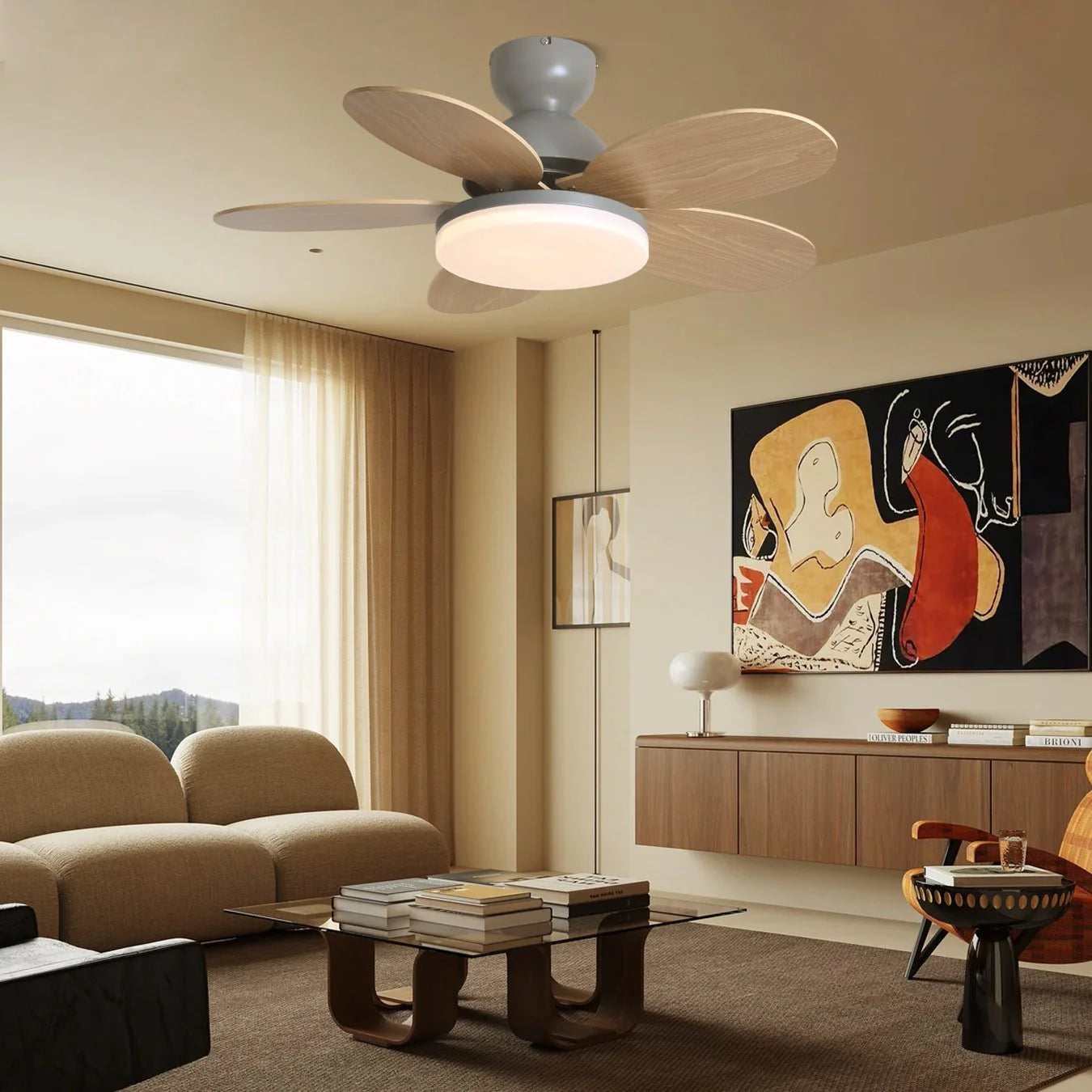 Colorful PetalGlow Acrylic Fan Light