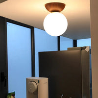 Japanese-Style Wooden Ceiling Light