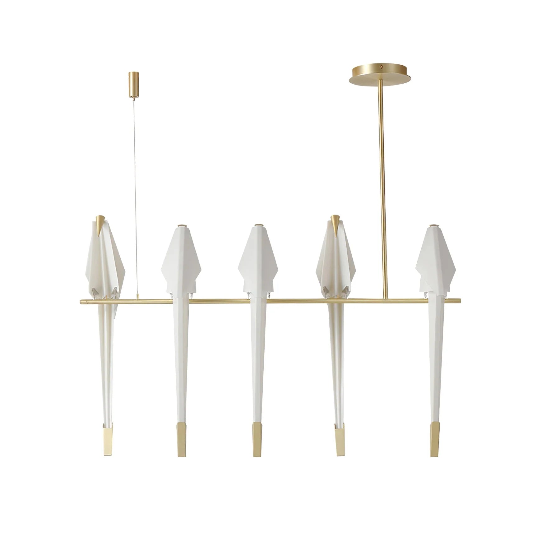 Lustre LED classique en acrylique origami-oiseau
