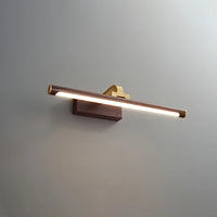 Luxe Brass & Walnut Linear Wall Light