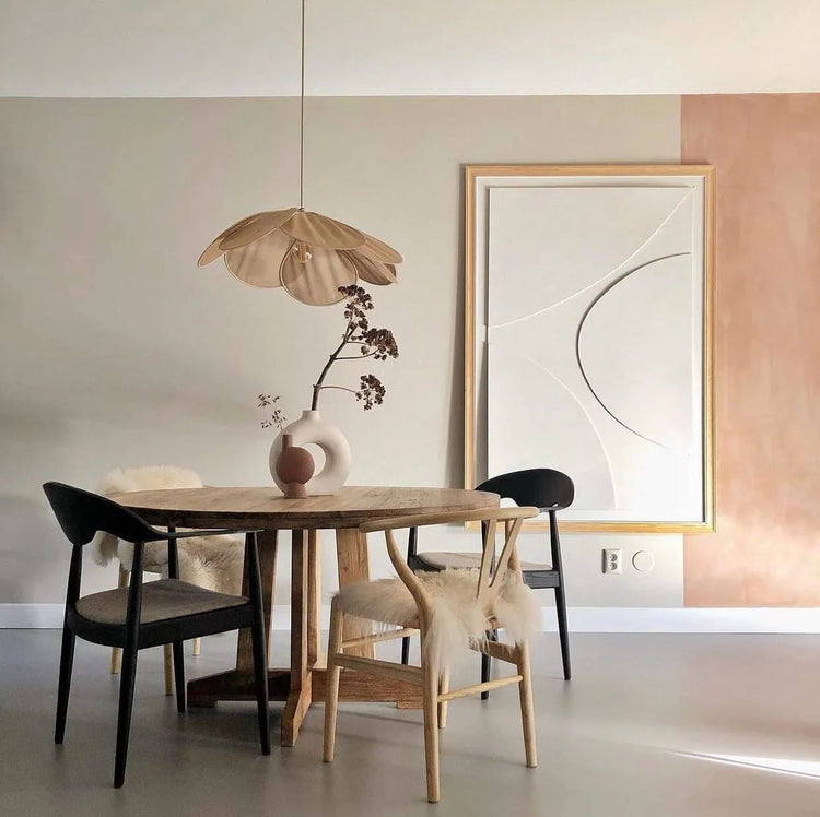 Stilfuldt blomsterdesign stof pendel lys