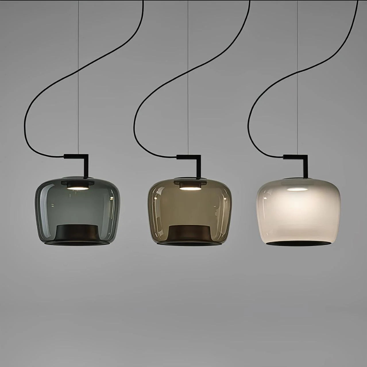 Suspension contemporaine en verre soufflé