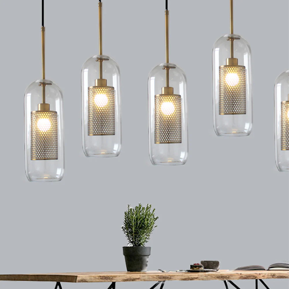 Lampe à suspension Chiswick en verre rond classique