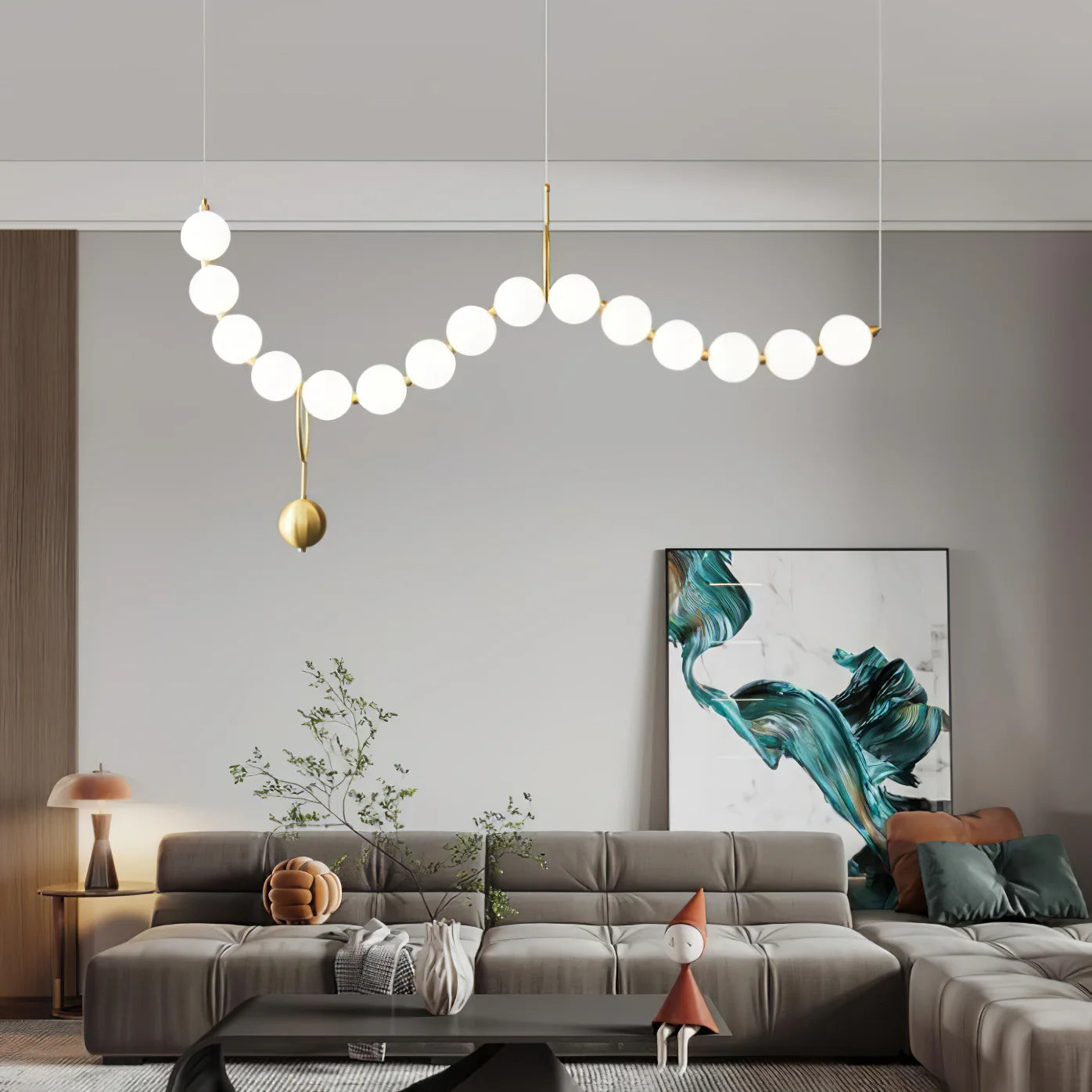 Lampe à suspension élégante en verre de bijoux