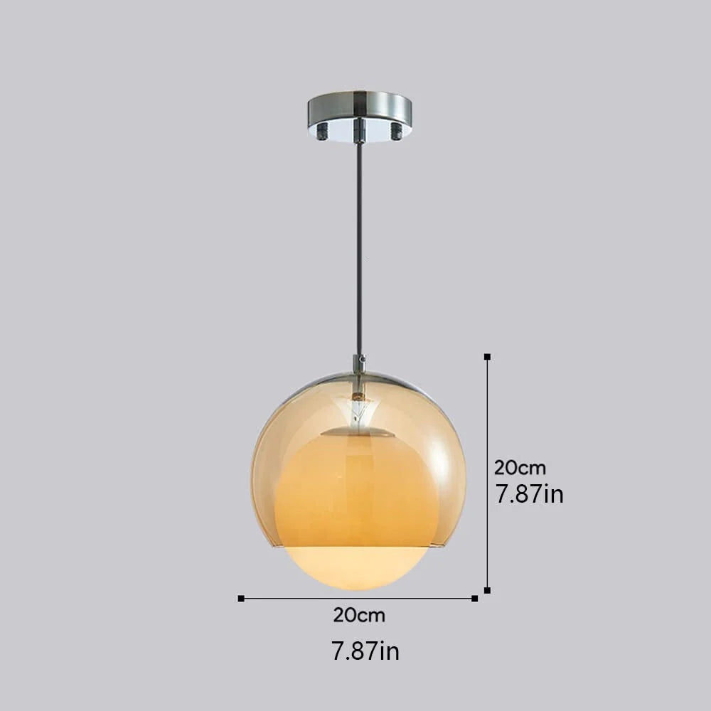 Retro rund glaspendel