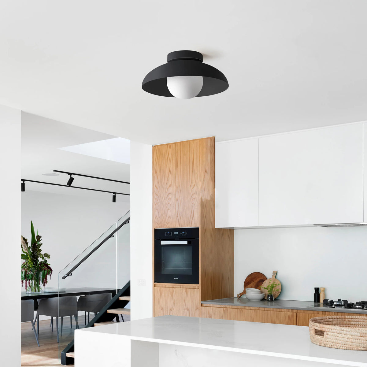 Minimalist Metal Semi Flush Light