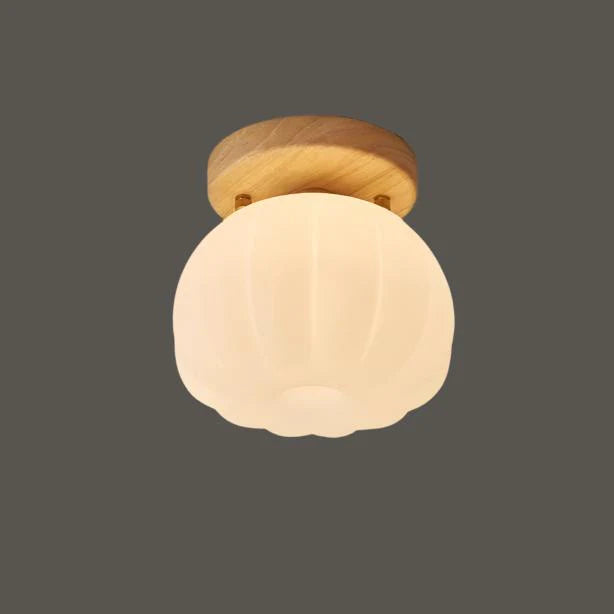 Vintage rustikt glas & træloftlys