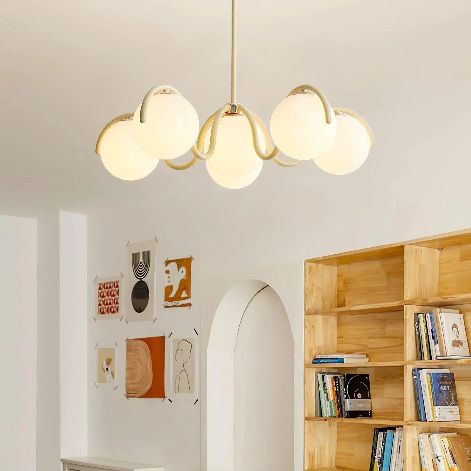 Lampadario a lampada lineare CurvaLuxe