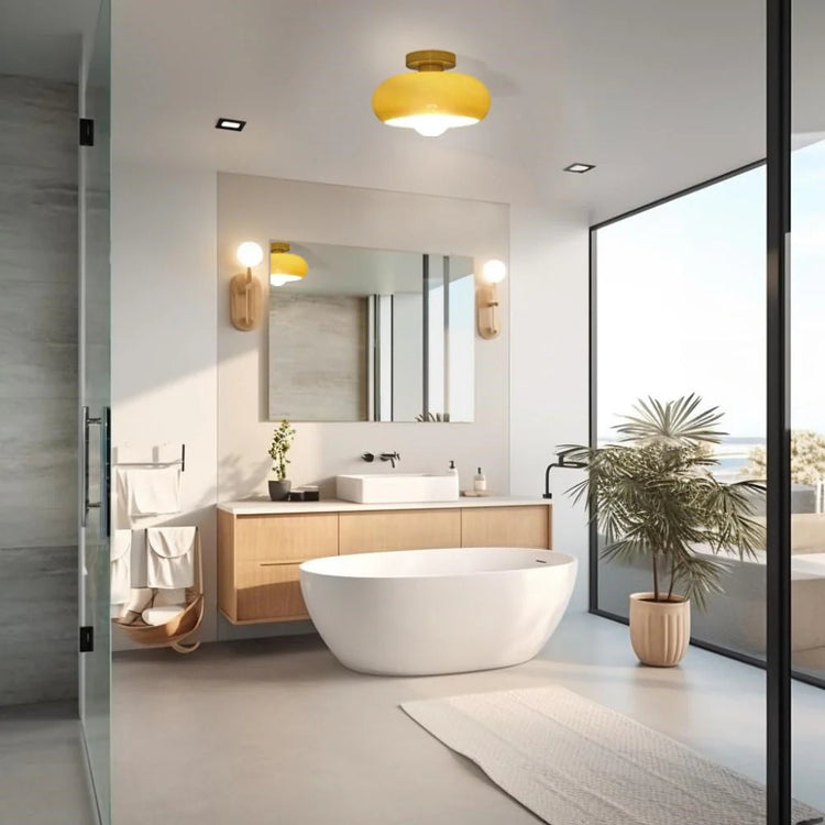 Klassisk rund glasloftslampe