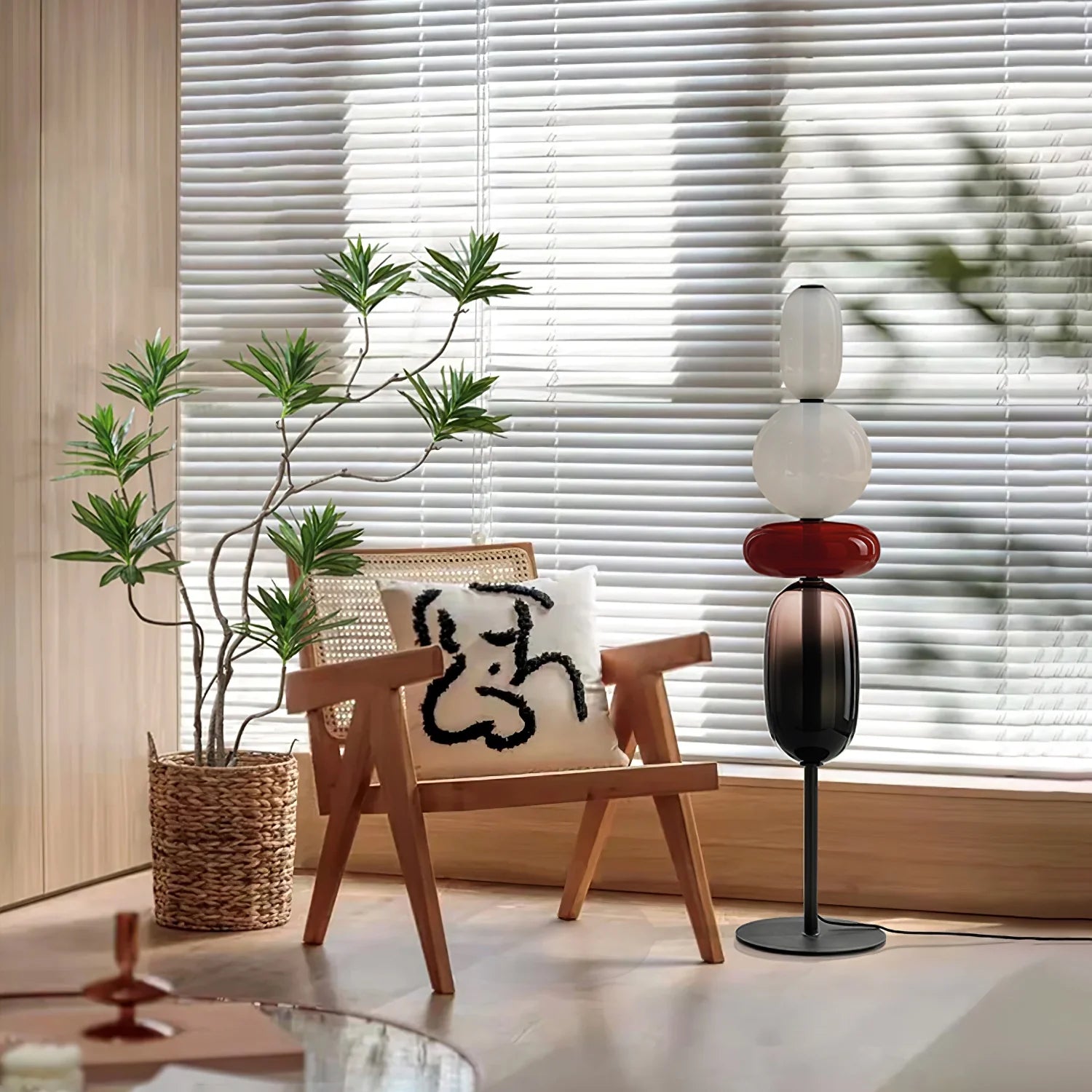 Lampadaire rond en verre de forme ovale tendance