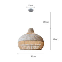 Natural Wicker Island Hanging Light