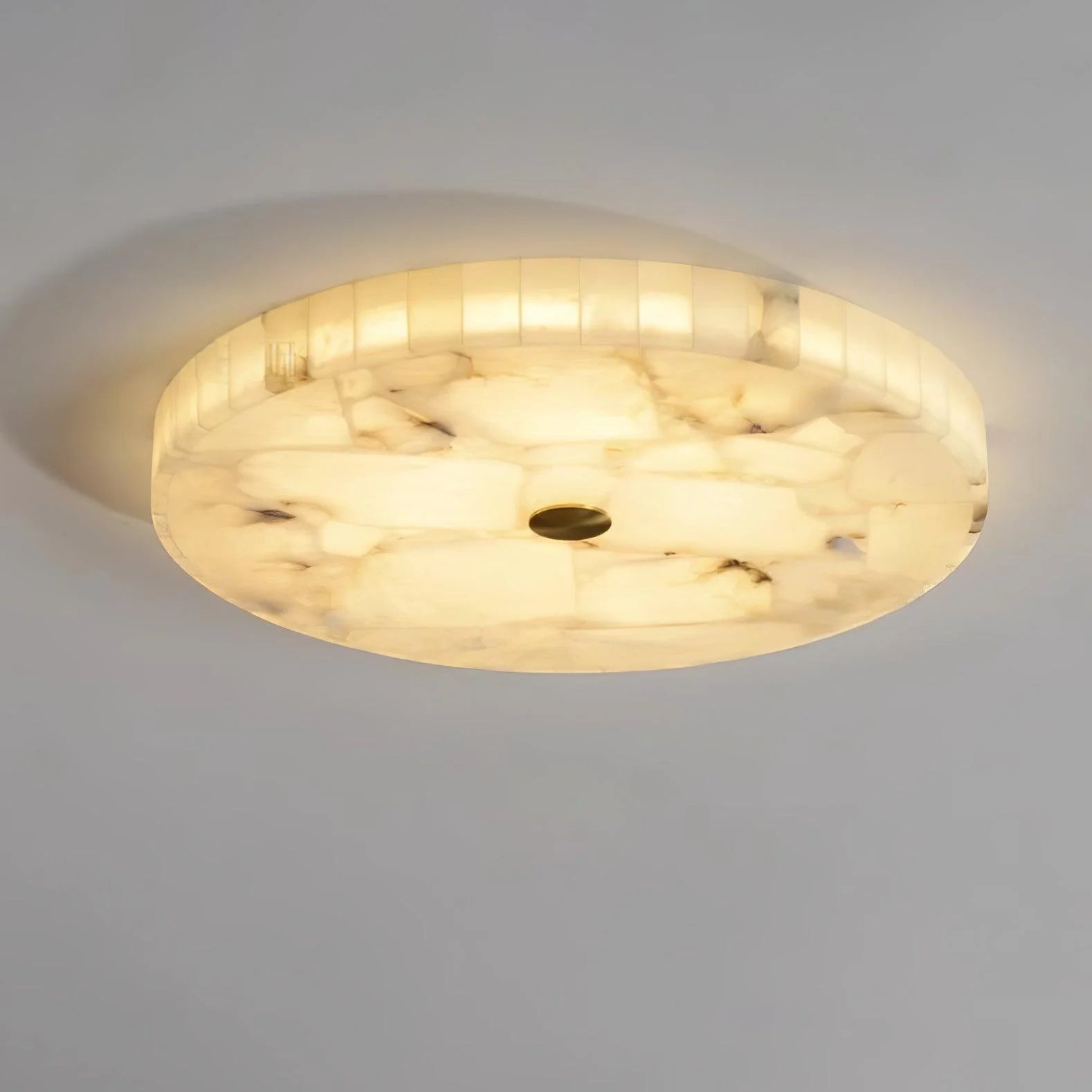 Classical Round Alabaster Ceiling Light
