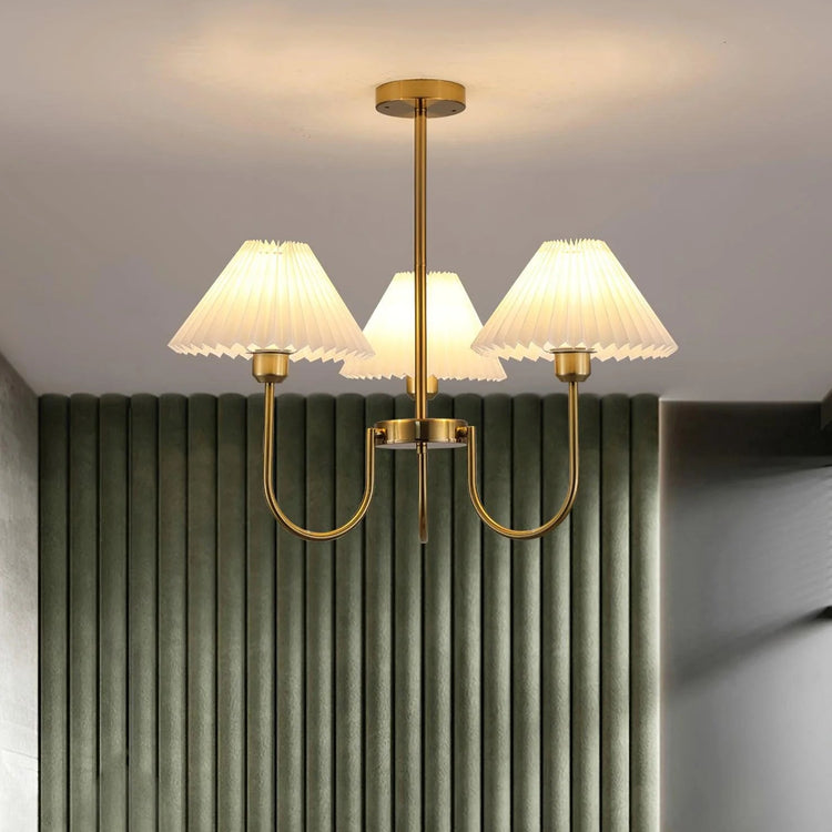 Vintage plisseret stof lysekrone