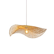 Lampe à suspension moderne en bambou ondulé