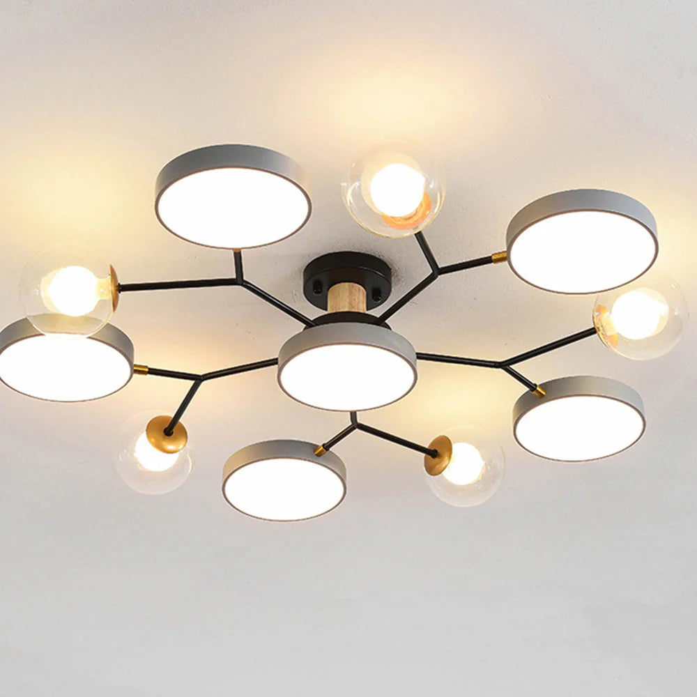 Plafoniera moderna da soggiorno con lampadine multiple