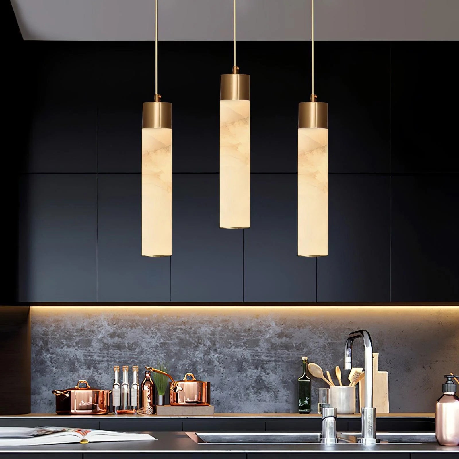 Lampada a sospensione Sol in ottone