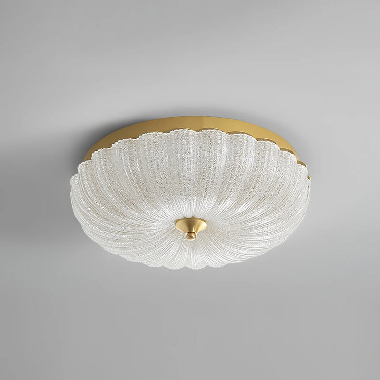 Stilfuld rund glasloftslampe
