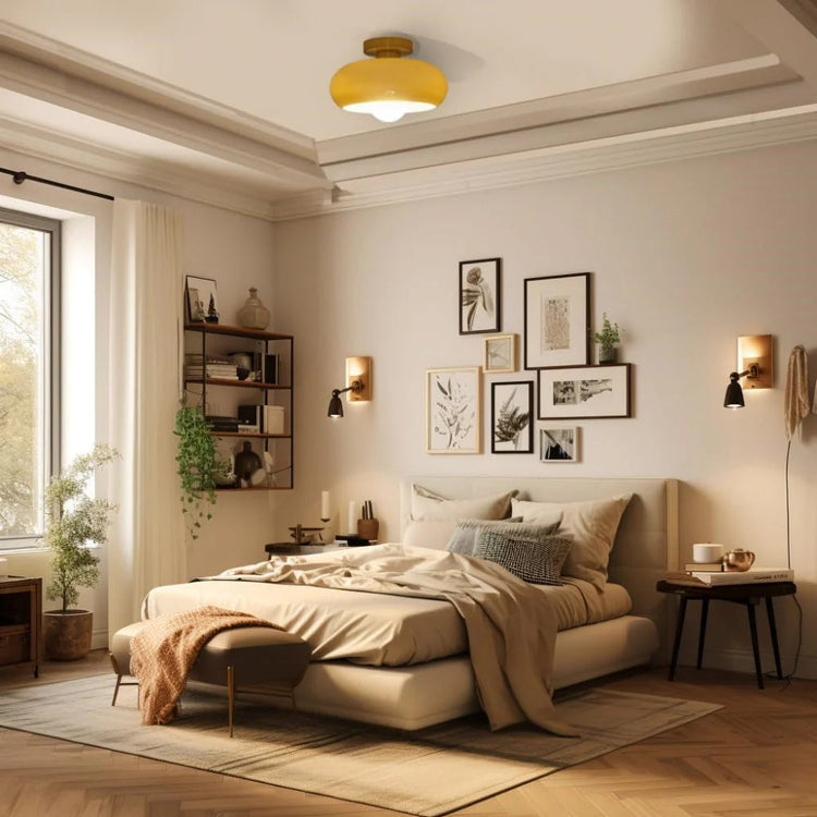 Klassisk rund glasloftslampe