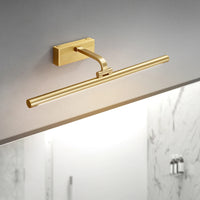 Luxe Brass & Walnut Linear Wall Light