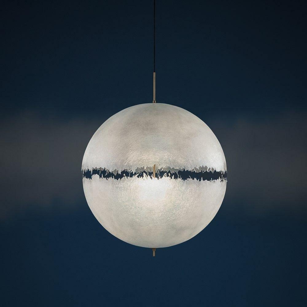 Suspension ronde en fer en forme de lune à la mode